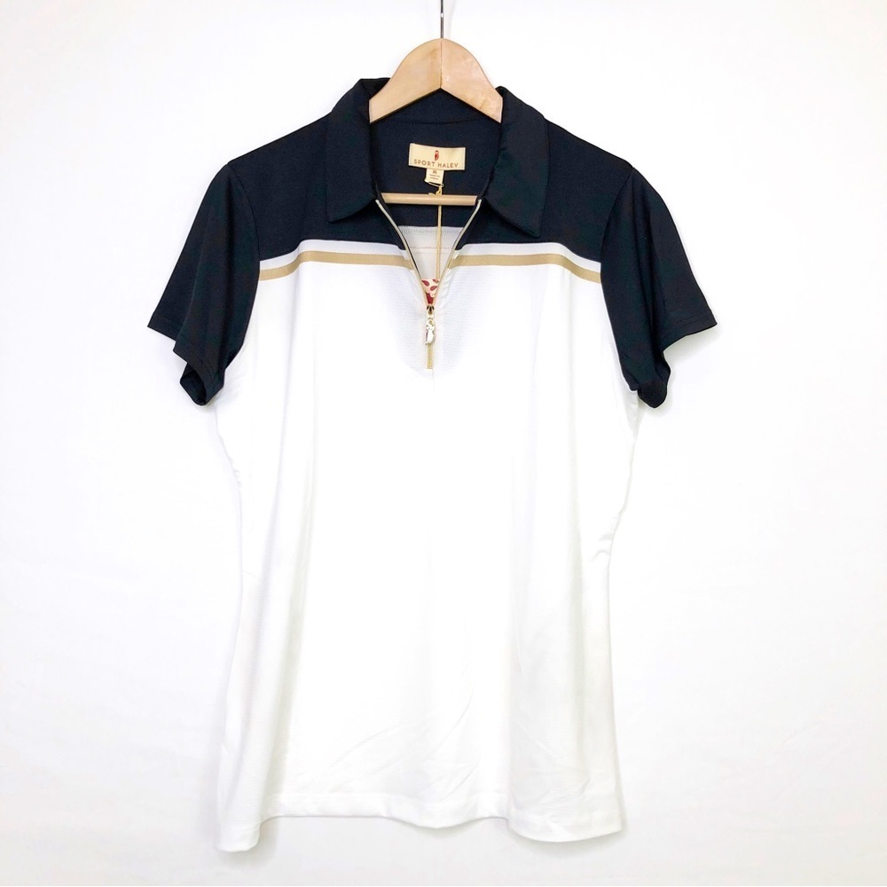 Sport Haley Color block polo quarter zip shirt